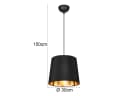 meineWunschleuchte Pendelleuchte Schwarz Gold Stoffschirm Ø 30cm Bild 4
