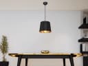 meineWunschleuchte Pendelleuchte Schwarz Gold Stoffschirm Ø 30cm Bild 5