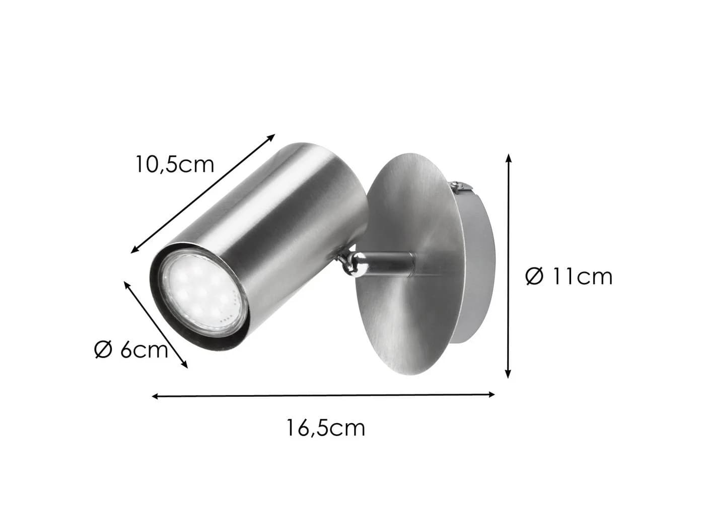 meineWunschleuchte LED Wandstrahler Silber Matt Schwenkbar GU10 Warmweiß - Bild 3