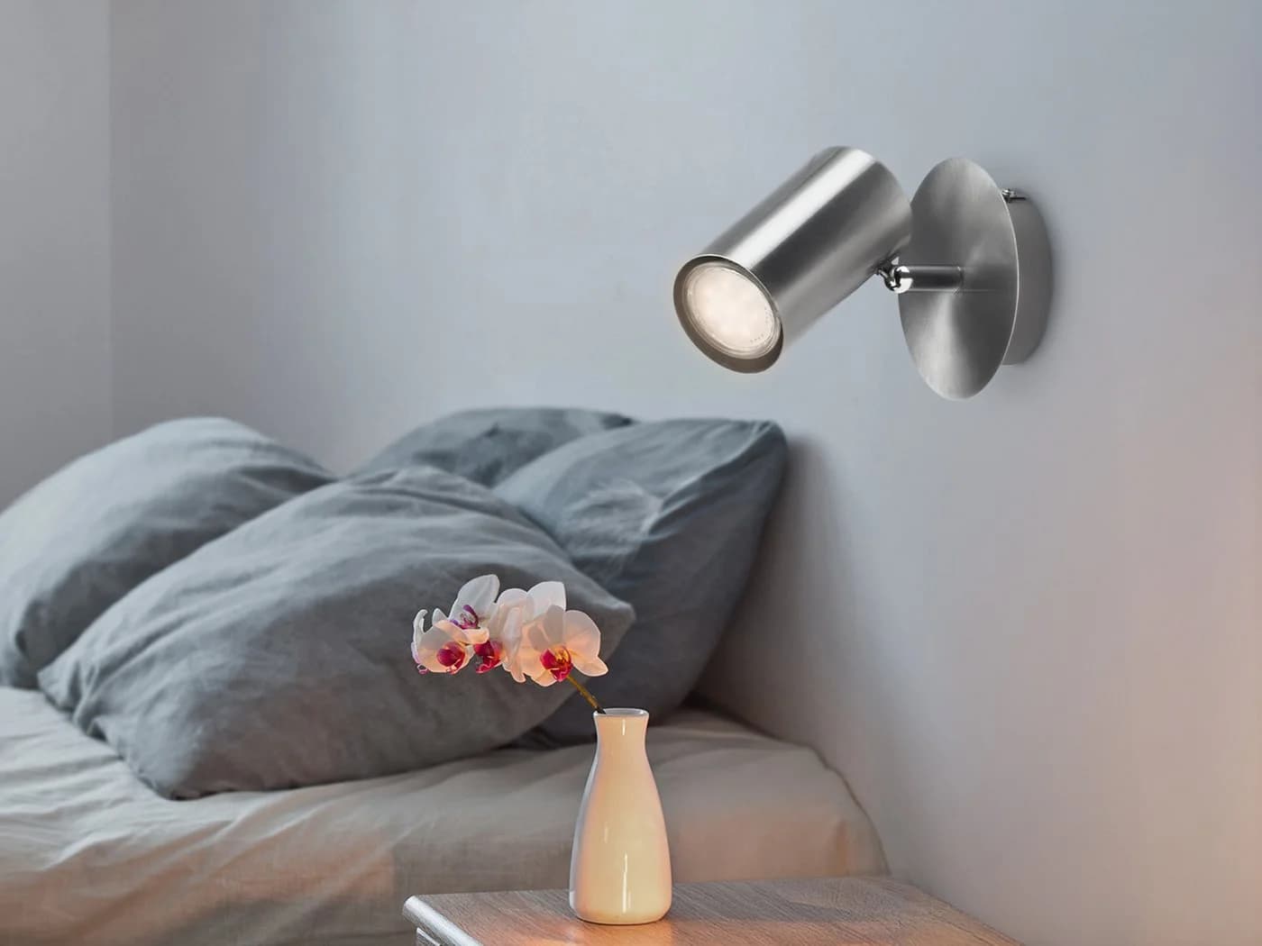 meineWunschleuchte LED Wandstrahler Silber Matt Schwenkbar GU10 Warmweiß - Bild 4