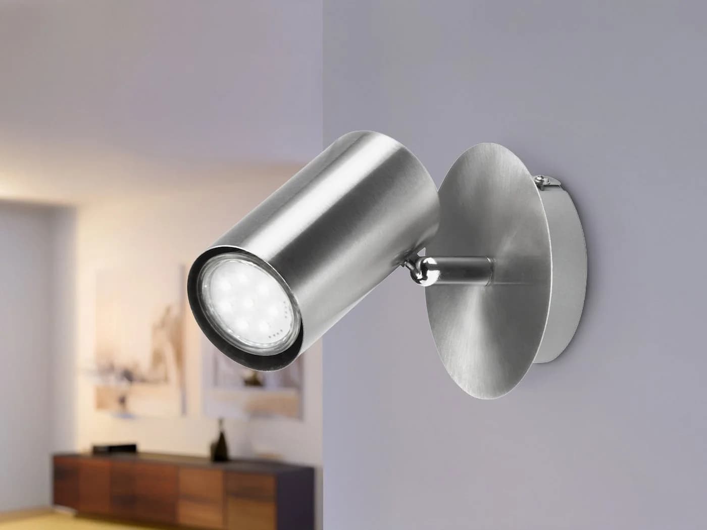 meineWunschleuchte LED Wandstrahler Silber Matt Schwenkbar GU10 Warmweiß - Bild 5