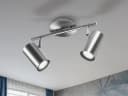 meineWunschleuchte LED Deckenstrahler 2-flammig Silber matt Bild 4