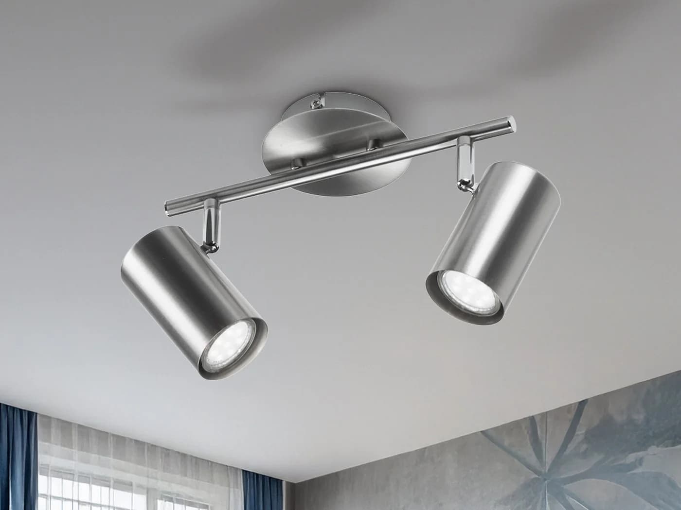 meineWunschleuchte LED Deckenstrahler 2-flammig Silber matt - Bild 4