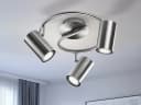 meineWunschleuchte LED Deckenstrahler 3-flammig Silber matt Bild 4