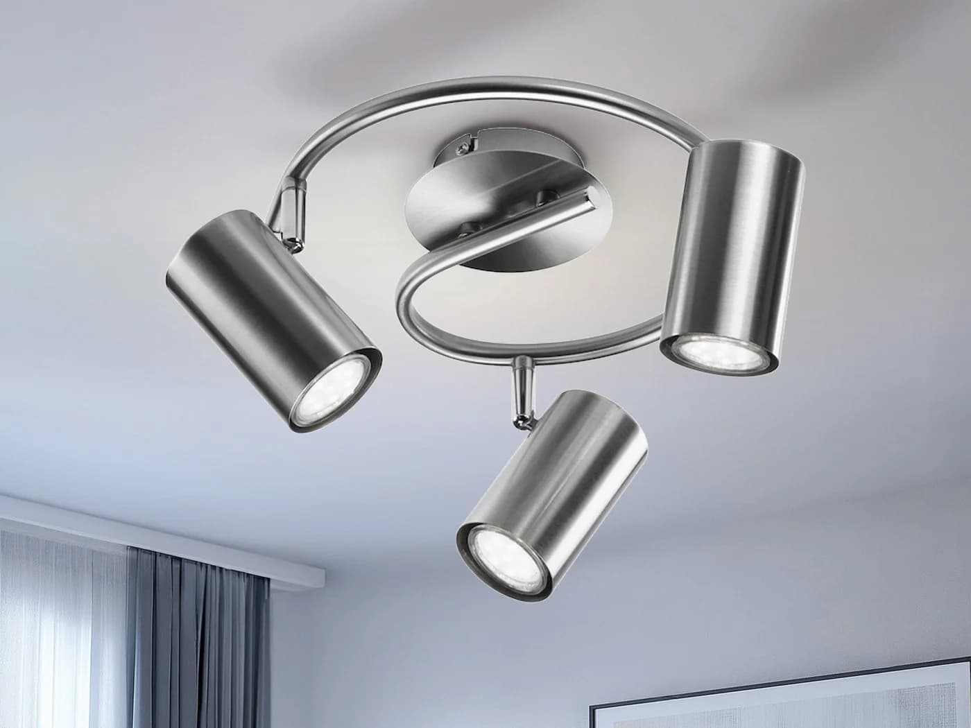 meineWunschleuchte LED Deckenstrahler 3-flammig Silber matt - Bild 4