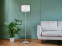 TRIO Leuchten LED Stehlampe Weiß Silber Dimmbar Stoffschirm Bild 1