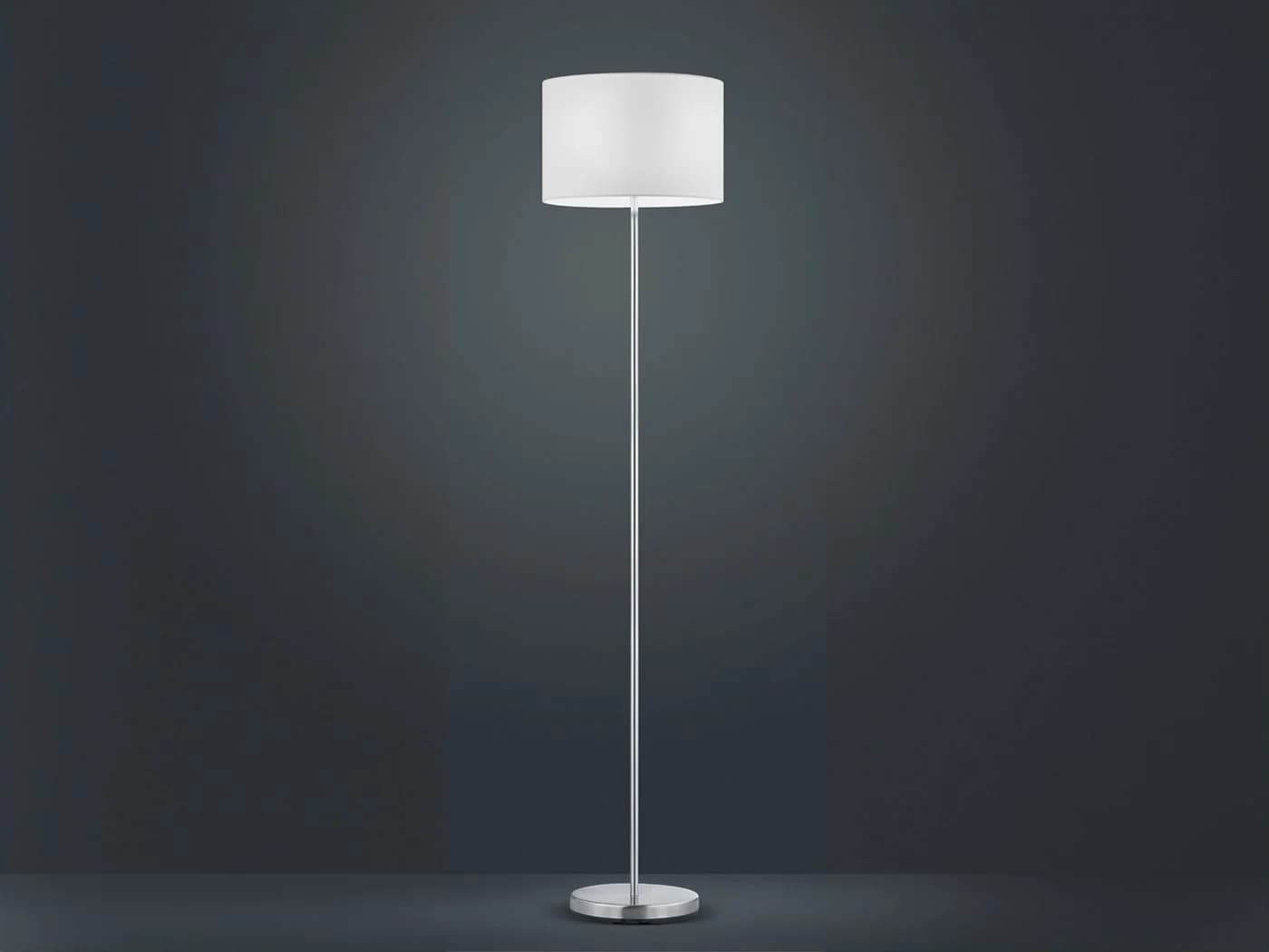 TRIO Leuchten LED Stehlampe Weiß Silber Dimmbar Stoffschirm - Bild 3