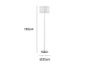 TRIO Leuchten LED Stehlampe Weiß Silber Dimmbar Stoffschirm Bild 4