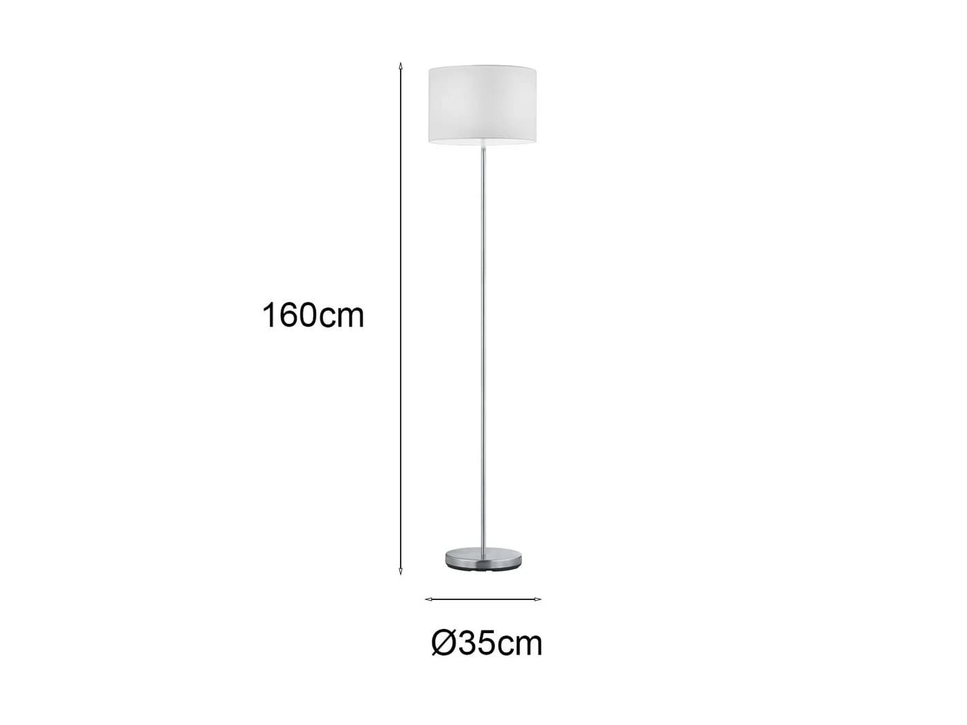 TRIO Leuchten LED Stehlampe Weiß Silber Dimmbar Stoffschirm - Bild 4