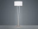 TRIO Leuchten LED Stehlampe Silber Weiß Stoffschirm E27 Bild 3