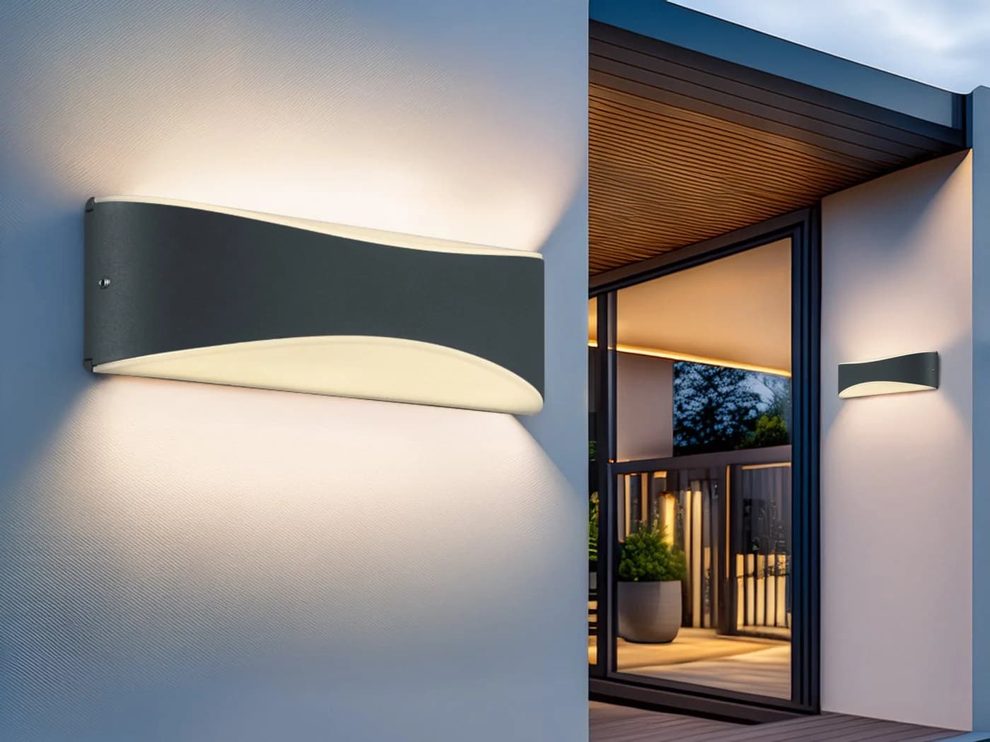 TRIO Leuchten LED Außen-Wandleuchte Warmweiß 2er-Set Fassaden-Beleuchtung Up Down - Bild 5