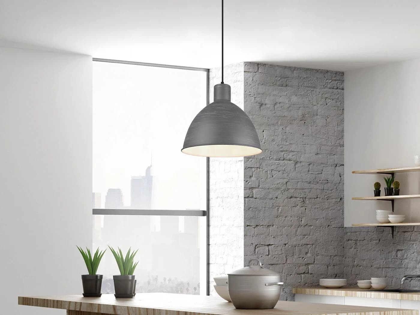 meineWunschleuchte Pendelleuchte Industriedesign Betonoptik Ø 30cm - Bild 5
