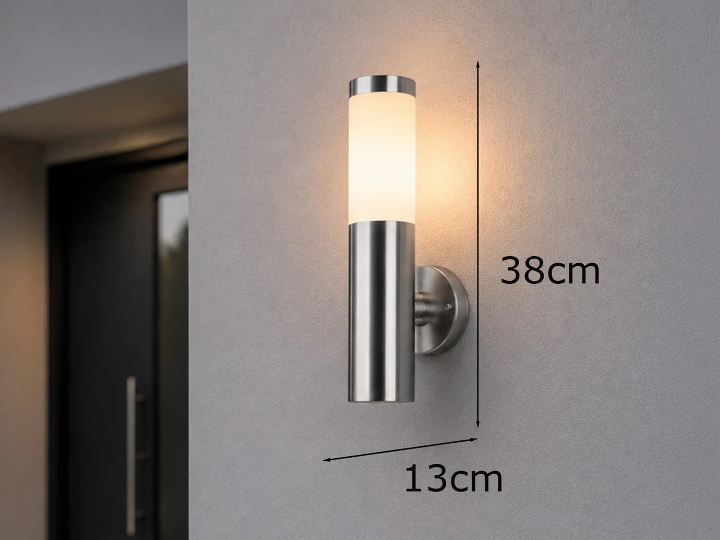 meineWunschleuchte Außen-Wandleuchte Edelstahl E27 Silber - Bild 4