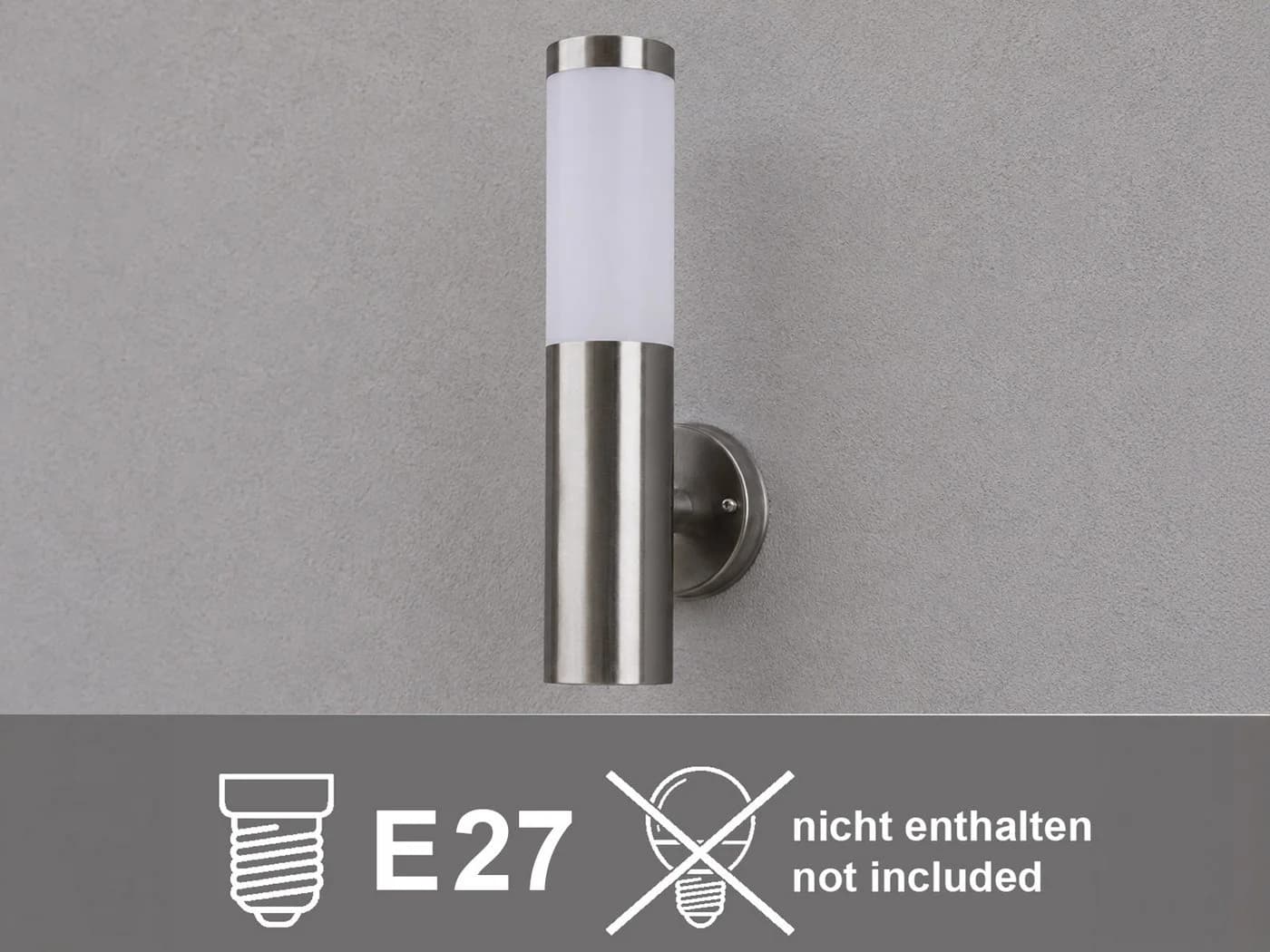 meineWunschleuchte Außen-Wandleuchte Edelstahl E27 Silber - Bild 5