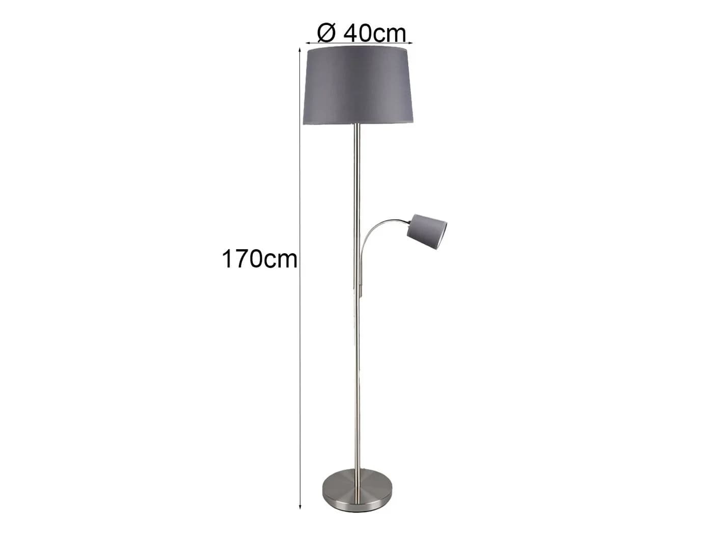 Elegante Stehlampe in Silber und Grau - Bild 4