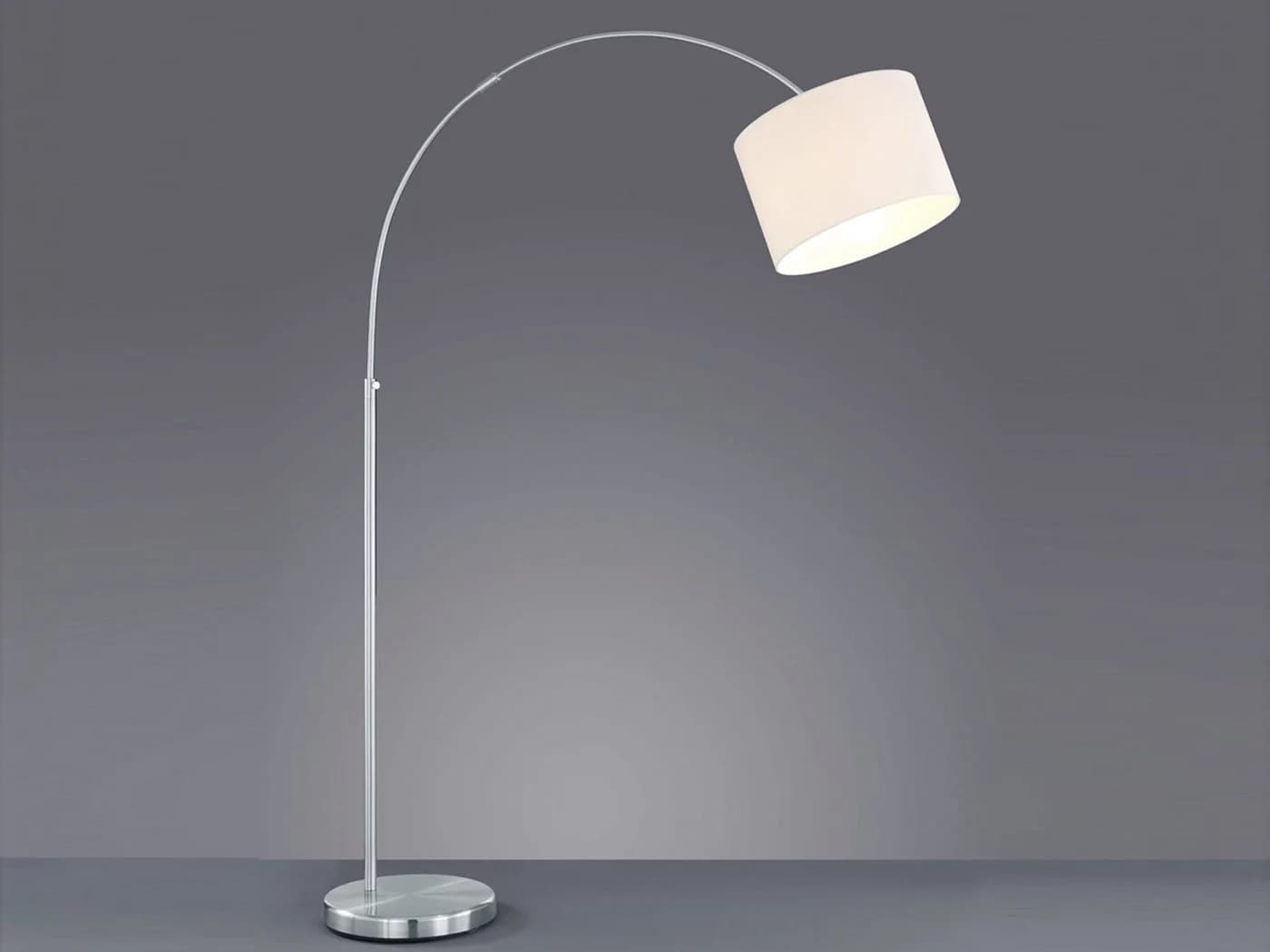 TRIO Leuchten LED Bogenlampe höhenverstellbar Weiß/Silber Dimmbar - Bild 3