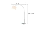 TRIO Leuchten LED Bogenlampe höhenverstellbar Weiß/Silber Dimmbar Bild 4