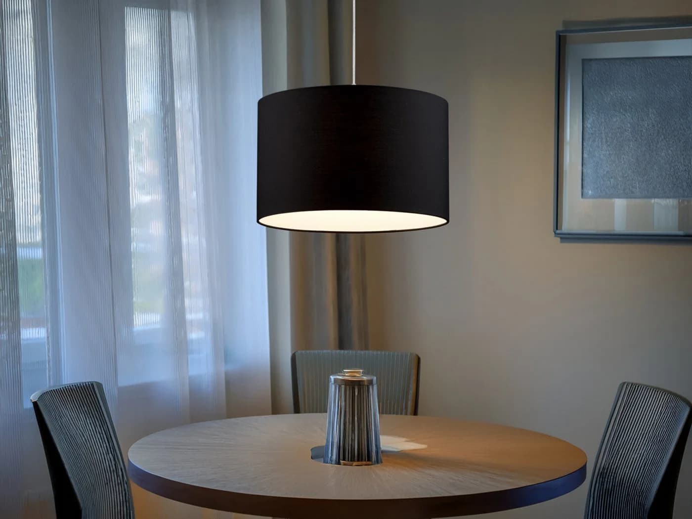 TRIO Leuchten LED Pendelleuchte Schwarz Dimmbar E27