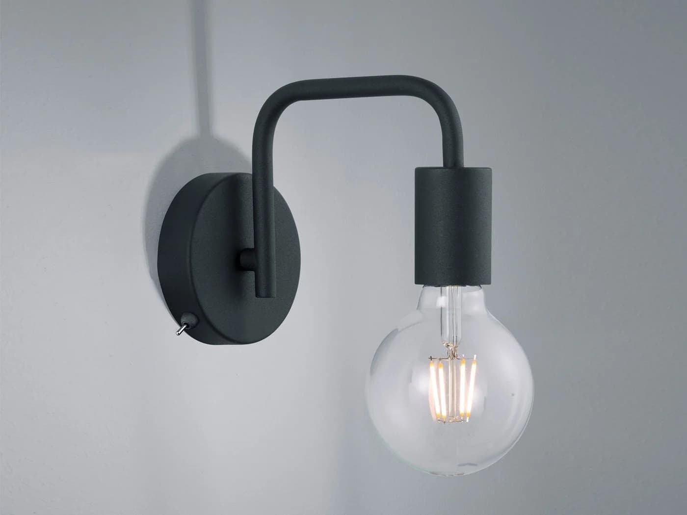 TRIO Leuchten LED Wandleuchte Schwarz Industrial mit Schalter - Bild 3