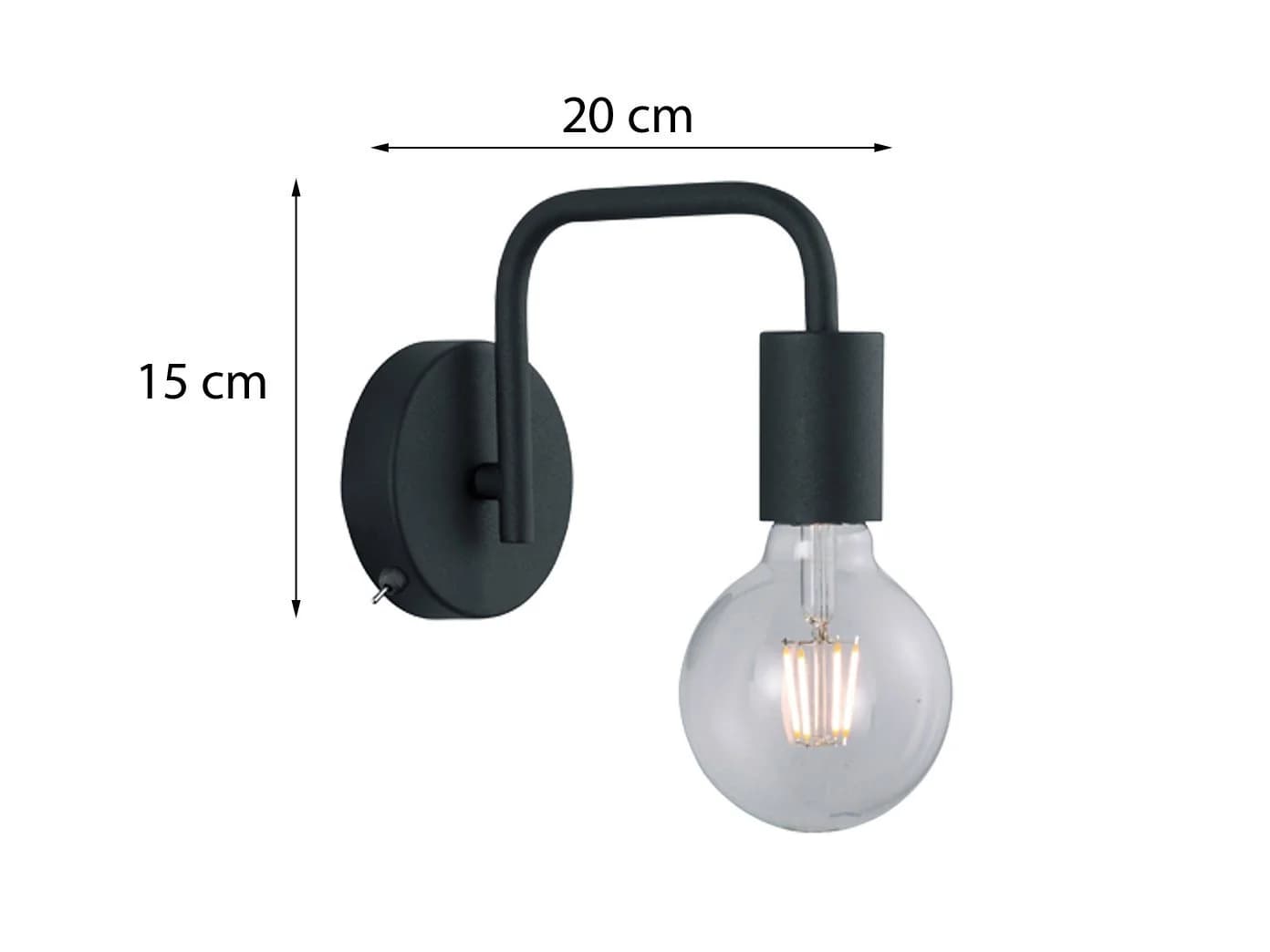 TRIO Leuchten LED Wandleuchte Schwarz Industrial mit Schalter - Bild 4