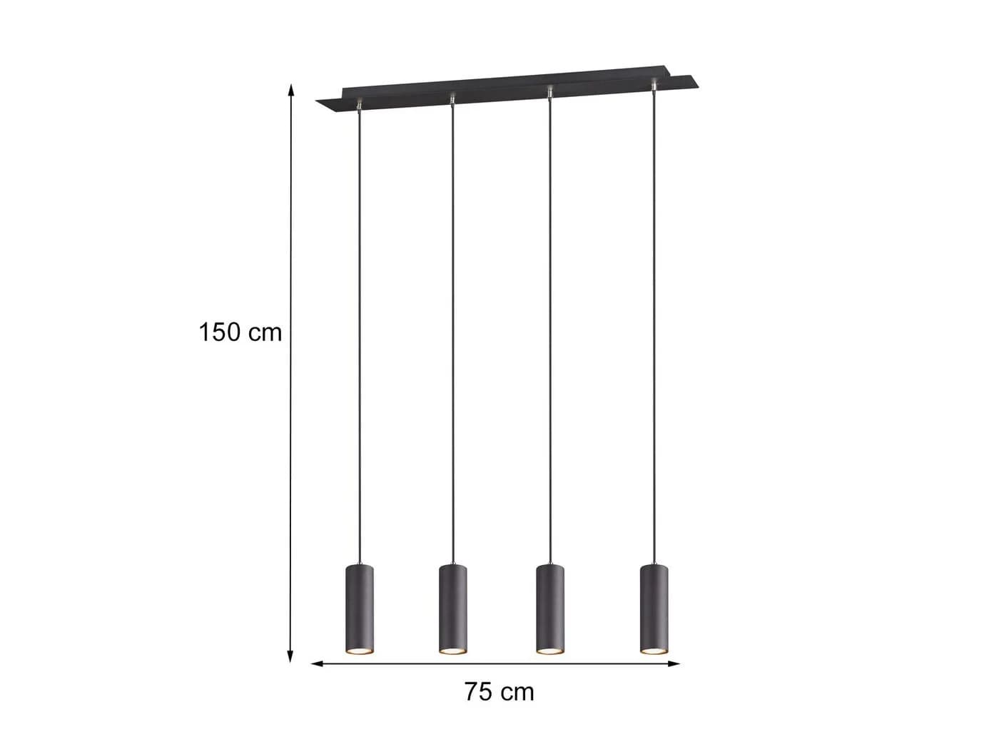 TRIO Leuchten LED Pendelleuchte Schwarz Matt Dimmbar - Bild 4