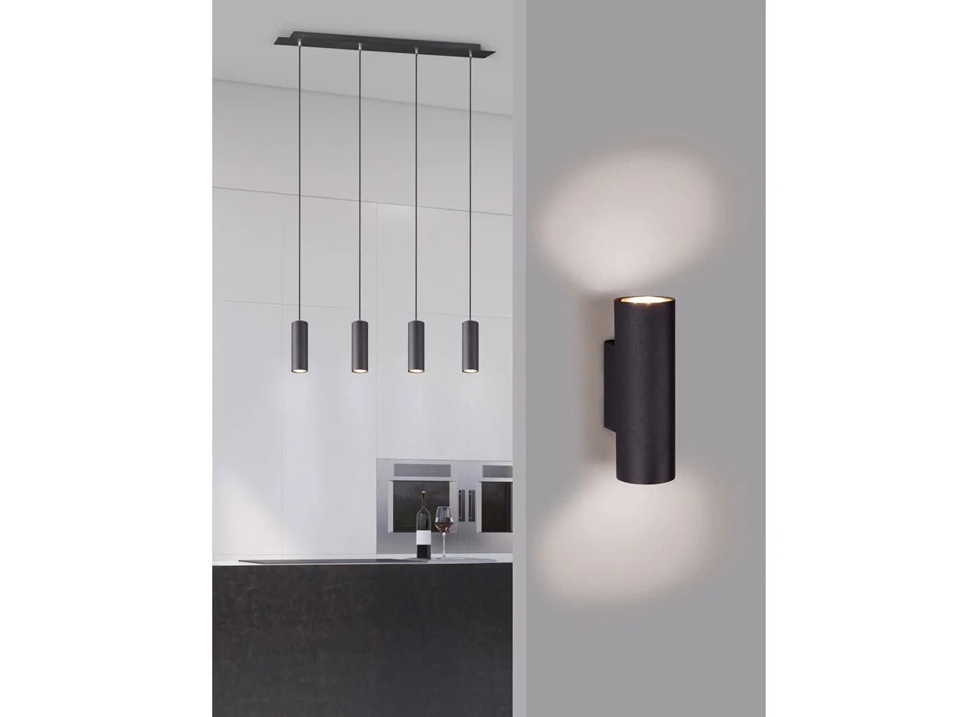 TRIO Leuchten LED Pendelleuchte Schwarz Matt Dimmbar - Bild 5