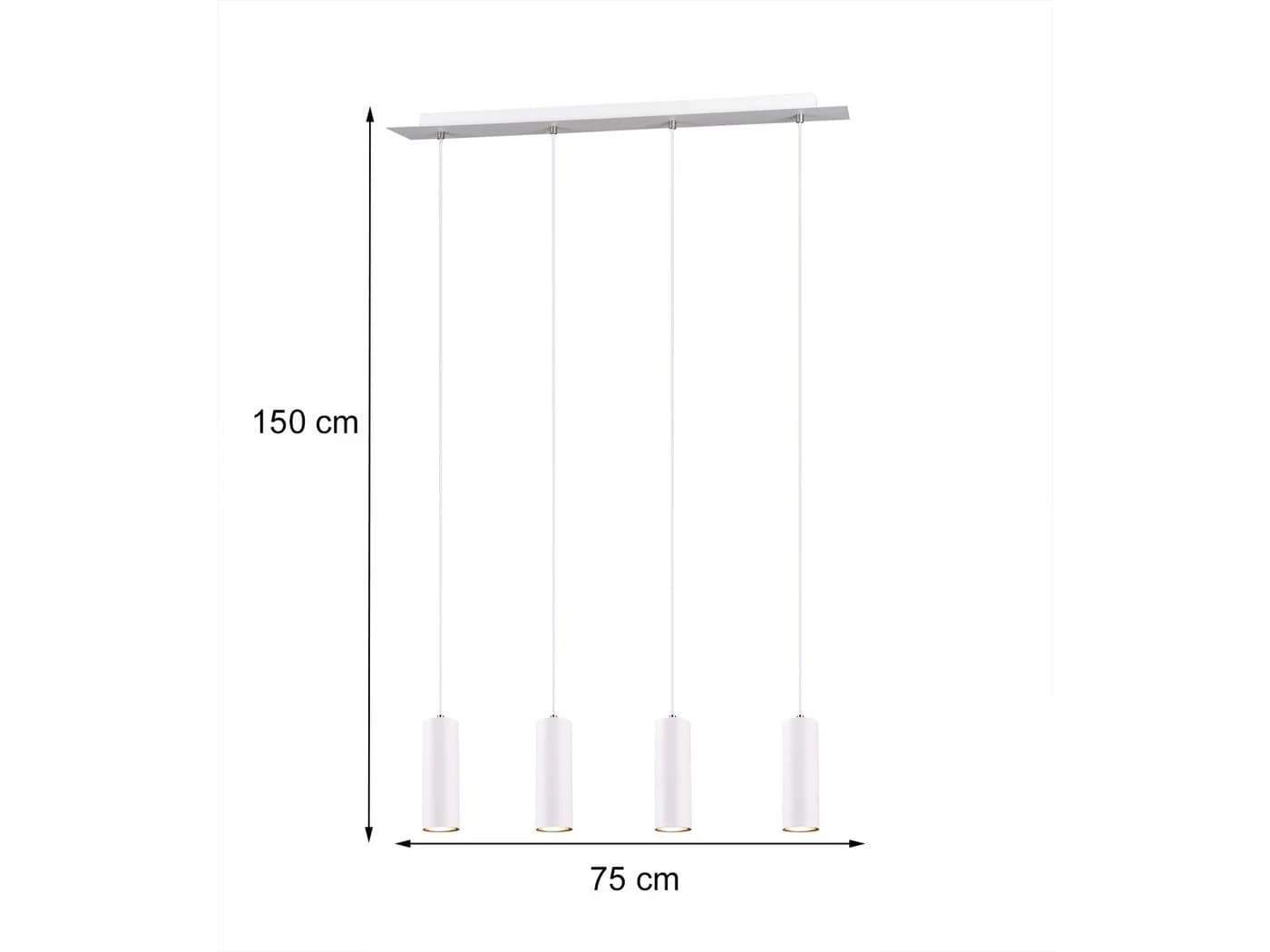 TRIO Leuchten LED Pendelleuchte Weiß Dimmbar 4-flammig - Bild 4