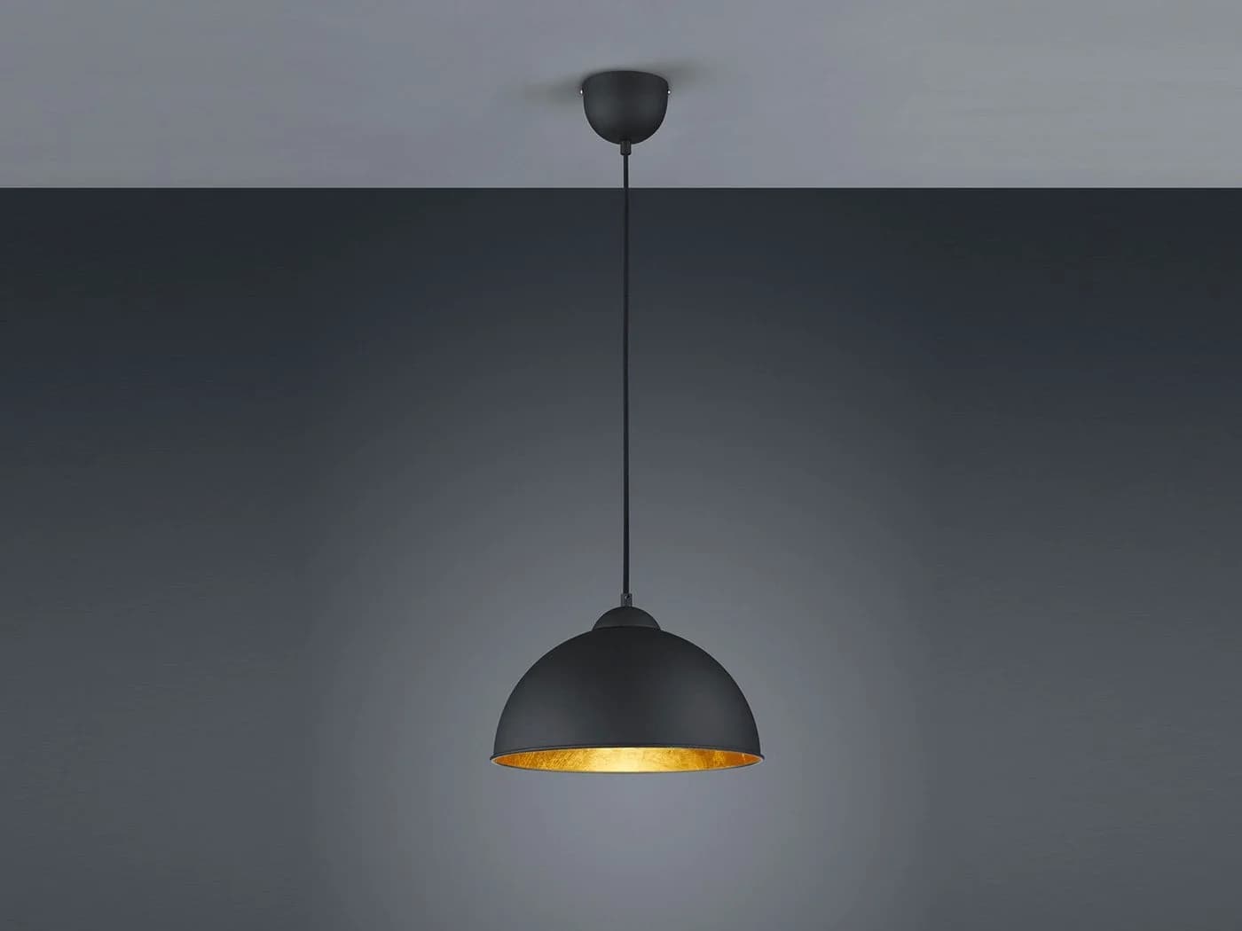 Reality Leuchten LED Pendelleuchte Schwarz Gold Industrie Design - Bild 3