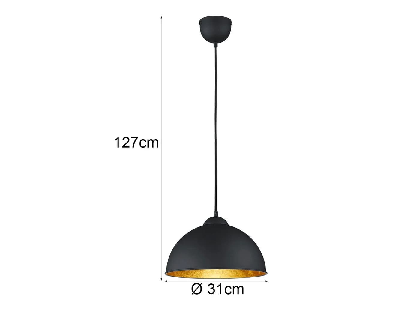 Reality Leuchten LED Pendelleuchte Schwarz Gold Industrie Design - Bild 4