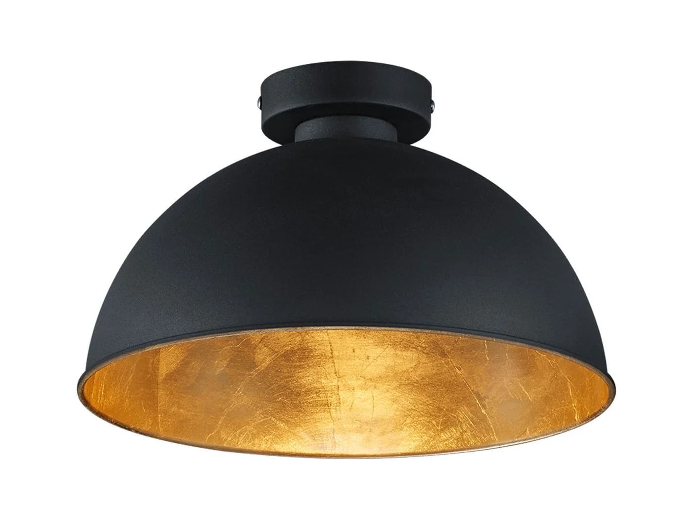 Reality Leuchten LED Deckenleuchte Industrial Schwarz Gold Ø 31cm - Bild 2