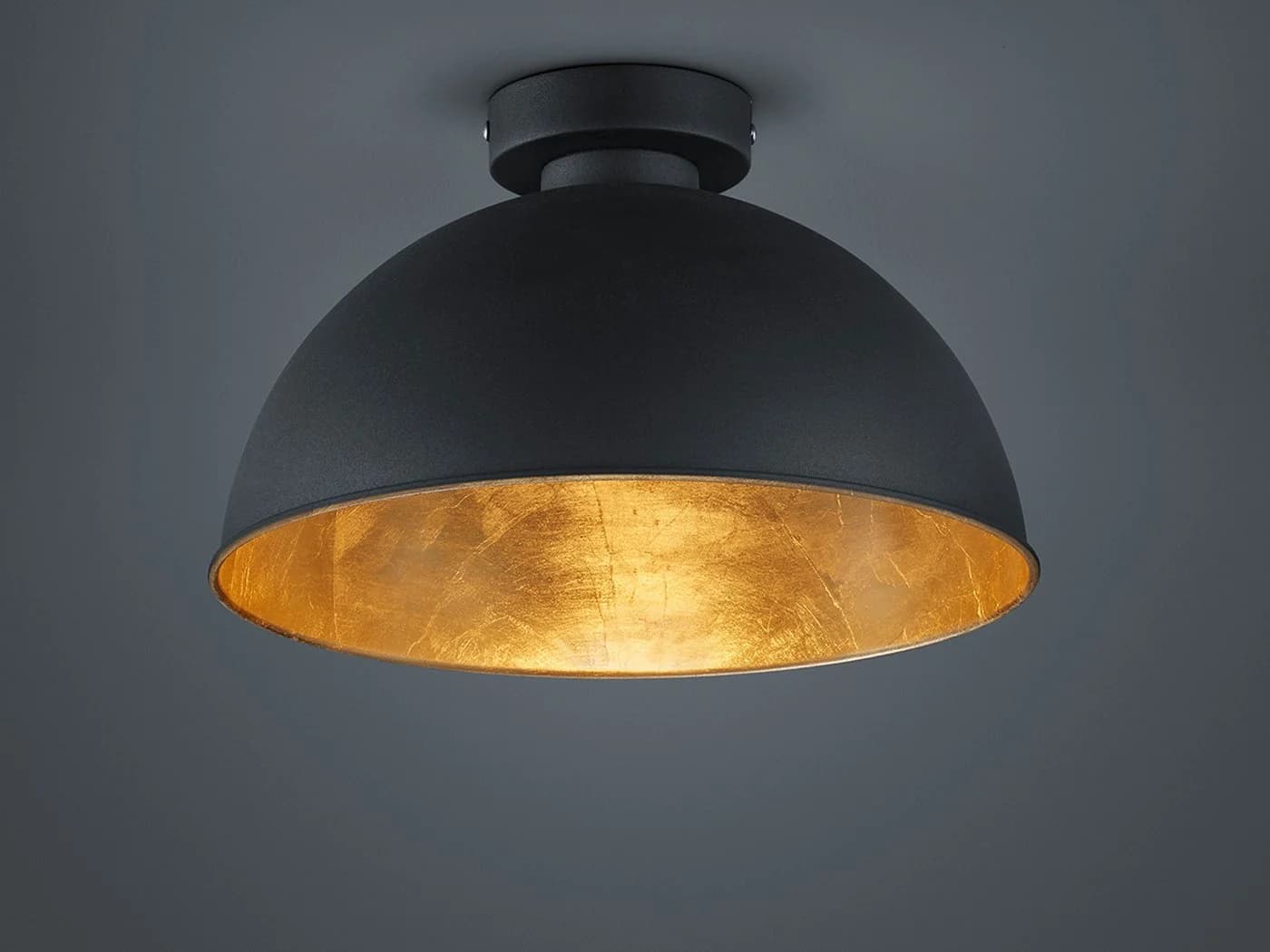Reality Leuchten LED Deckenleuchte Industrial Schwarz Gold Ø 31cm - Bild 3