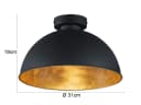 Reality Leuchten LED Deckenleuchte Industrial Schwarz Gold Ø 31cm Bild 4