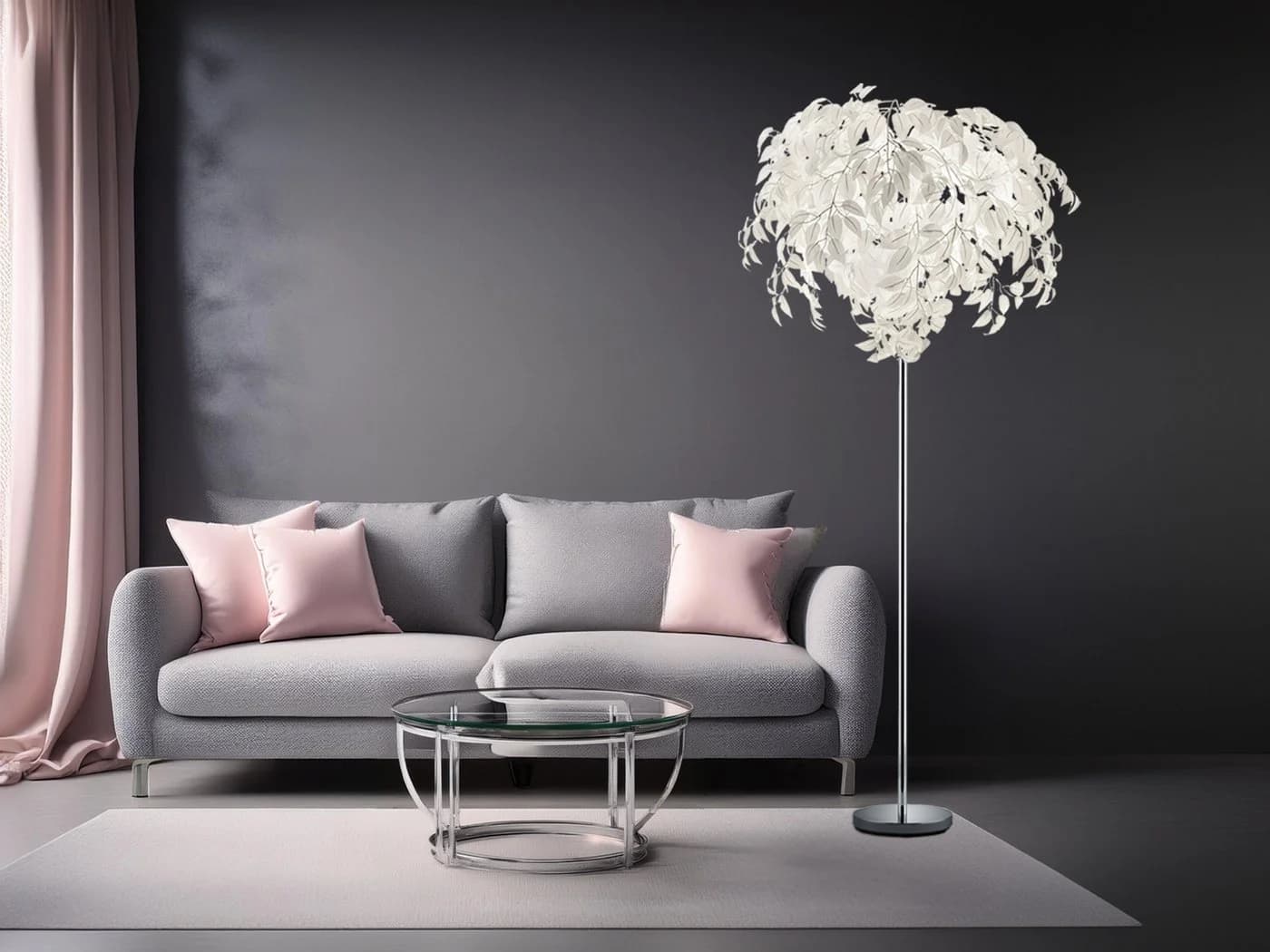 Reality Leuchten LED Stehlampe Blätter-Design Dimmbar Warmweiß 180cm