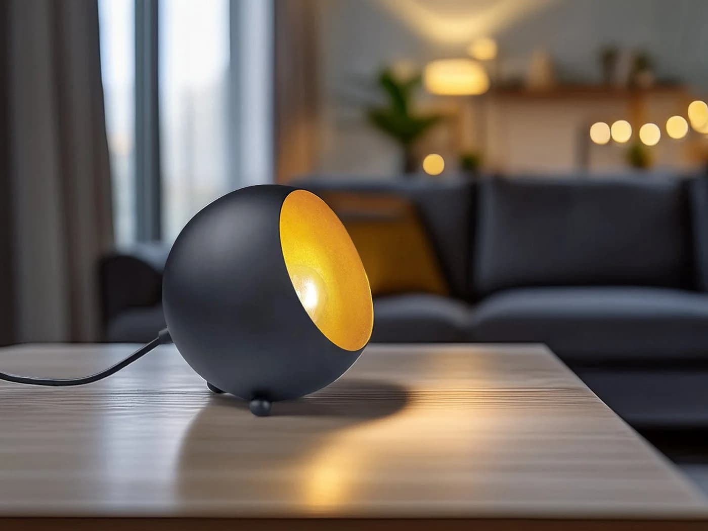 Reality Leuchten LED Tischleuchte Retro Schwarz-Gold Warmweiß