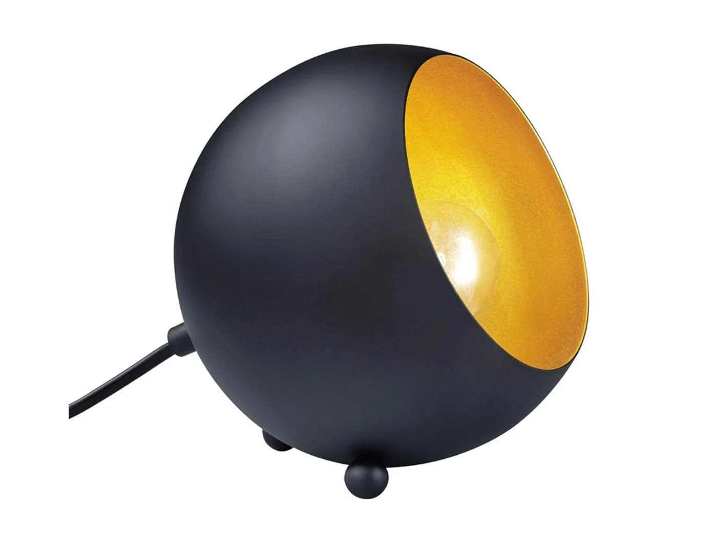 Reality Leuchten LED Tischleuchte Retro Schwarz-Gold Warmweiß - Bild 2