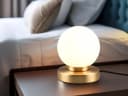 Reality Leuchten LED Nachttischlampe Touch Dimmbar Weiß Messing Bild 5