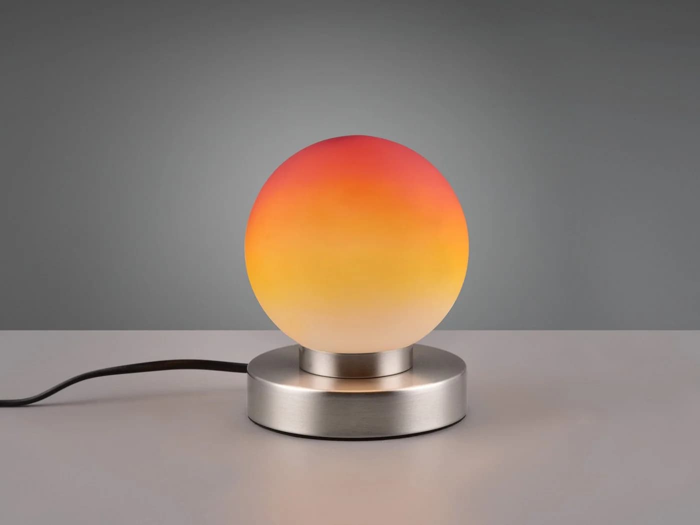 Reality Leuchten LED Nachttischlampe Touch Dimmbar Glas Kugel Orange - Bild 3