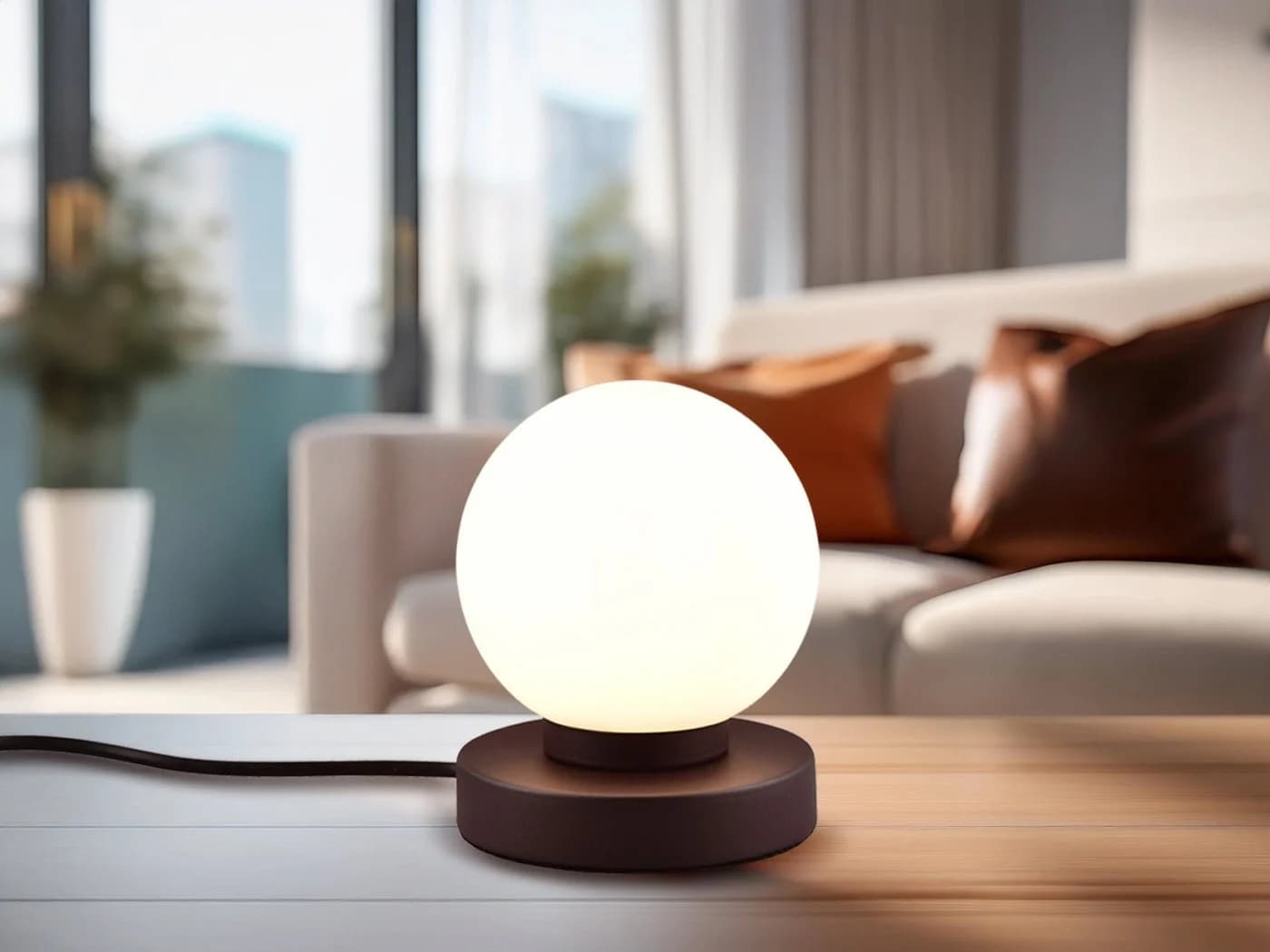 Reality Leuchten LED Nachttischlampe Weiß Rost Dimmbar Touch - Bild 5