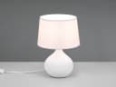 Reality Leuchten LED Nachttischlampe Weiß Keramik Stoffschirm Dimmbar Bild 3