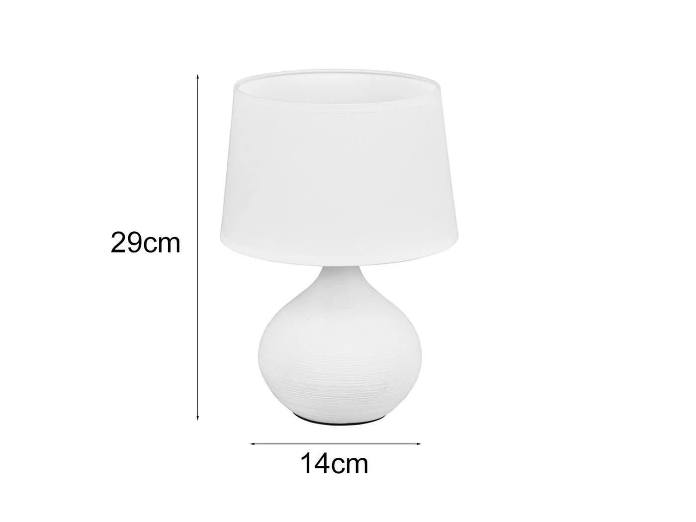 Reality Leuchten LED Nachttischlampe Weiß Keramik Stoffschirm Dimmbar - Bild 4
