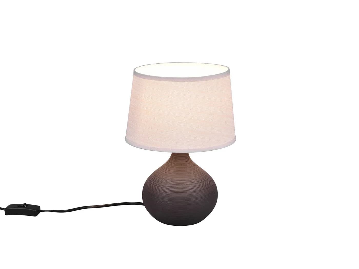 Reality Leuchten LED Nachttischlampe Braun Beige Dimmfunktion - Bild 2