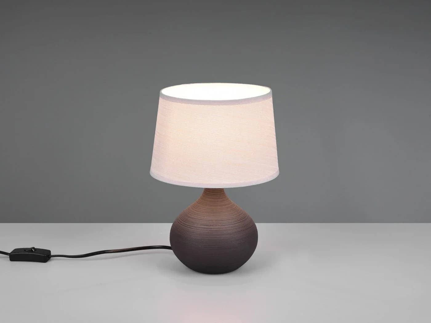 Reality Leuchten LED Nachttischlampe Braun Beige Dimmfunktion - Bild 3