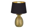 Reality Leuchten LED Tischleuchte Schwarz Gold Ananas-Design Bild 2