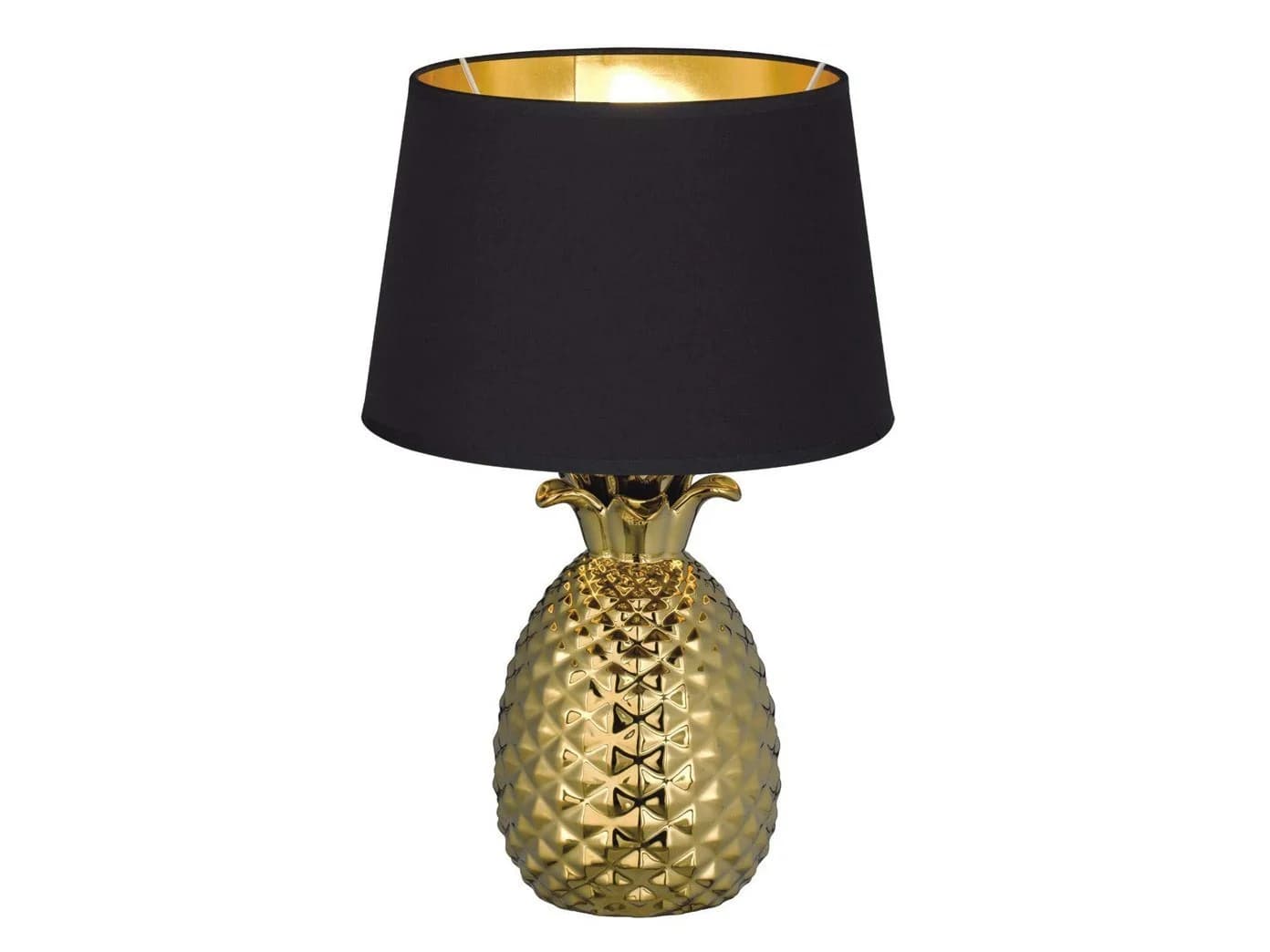 Reality Leuchten LED Tischleuchte Schwarz Gold Ananas-Design - Bild 2