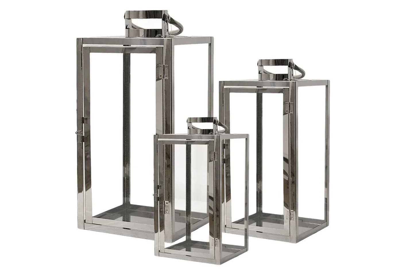 Mojawo Laterne Luxus Edelstahl Laternen 3er Set