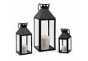 Mojawo Laterne 3er Laternen Set Stalllaterne Windlicht Schwarz Metall Bild 3