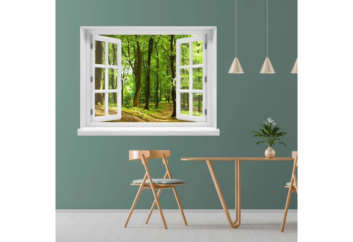 WallSpirit Wandsticker "Fensterblick mit Aussicht" Selbstklebend PVC-frei - Bild 3