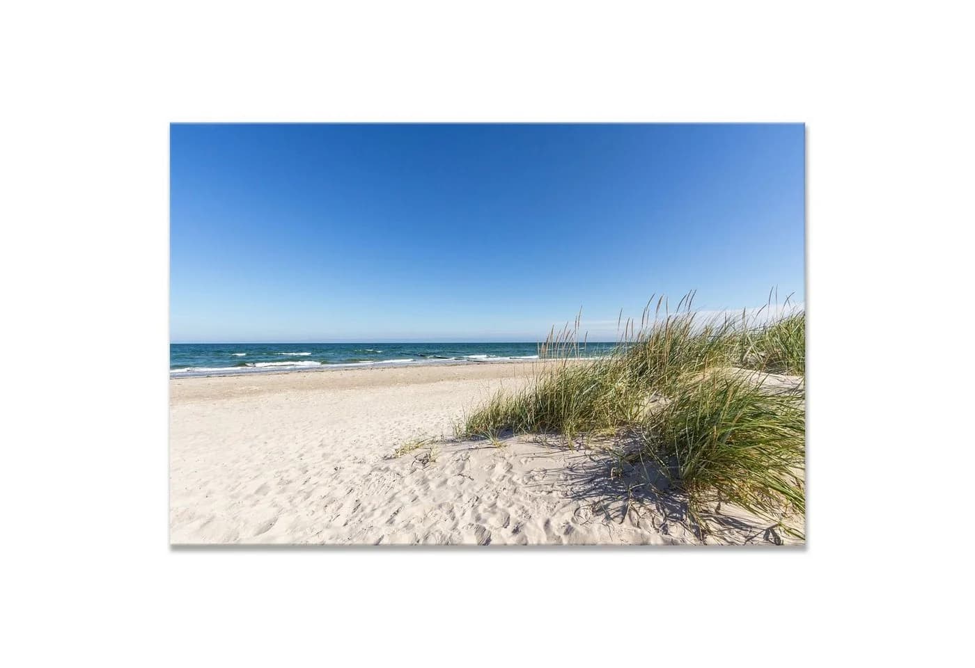 WallSpirit Leinwandbild Strand Ostsee XXL Wandbild Blau
