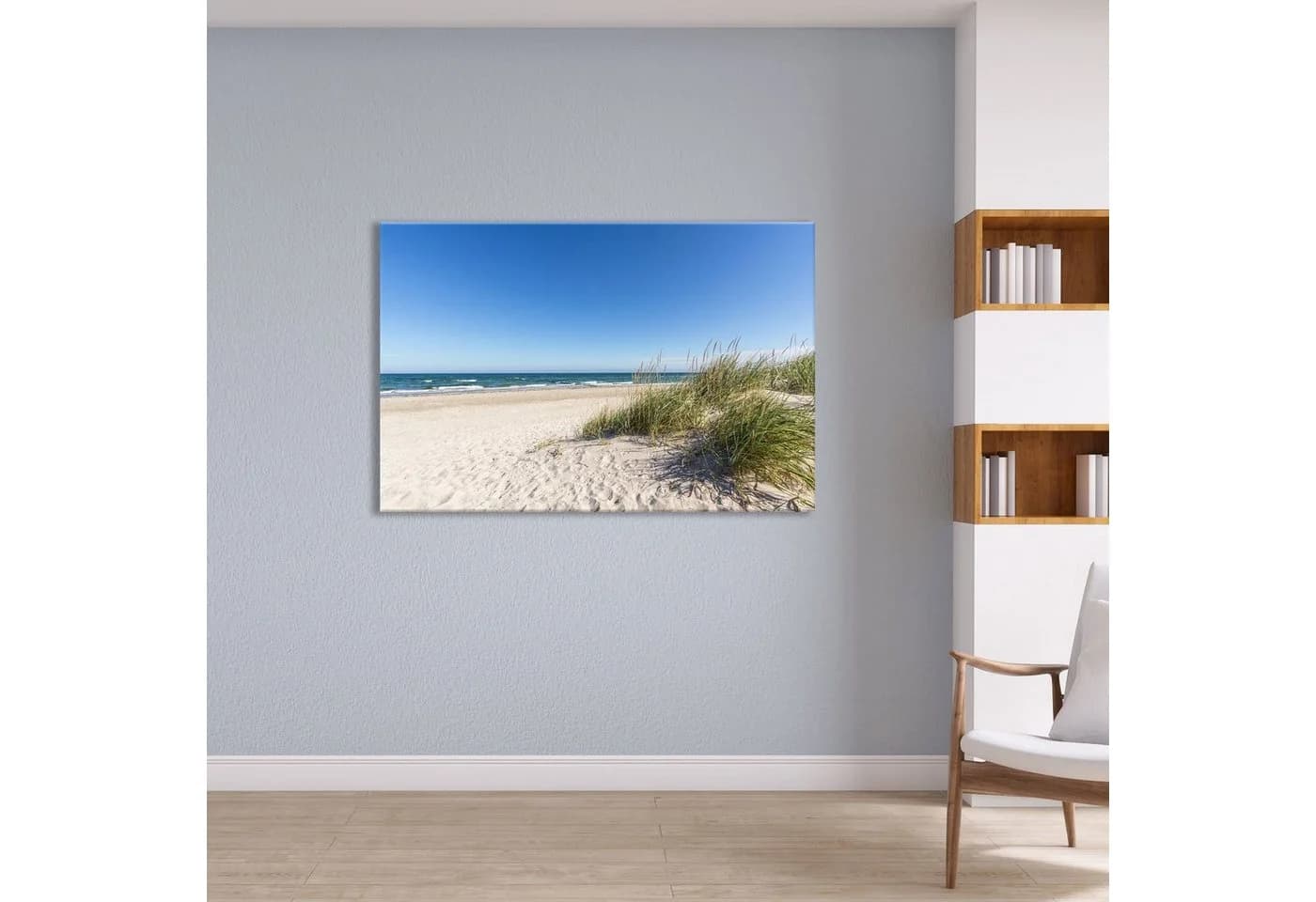 WallSpirit Leinwandbild Strand Ostsee XXL Wandbild Blau - Bild 4