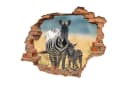 WallSpirit Wandtattoo Wanddurchbruch Zebra mit Fohlen Selbstklebend Bild 2